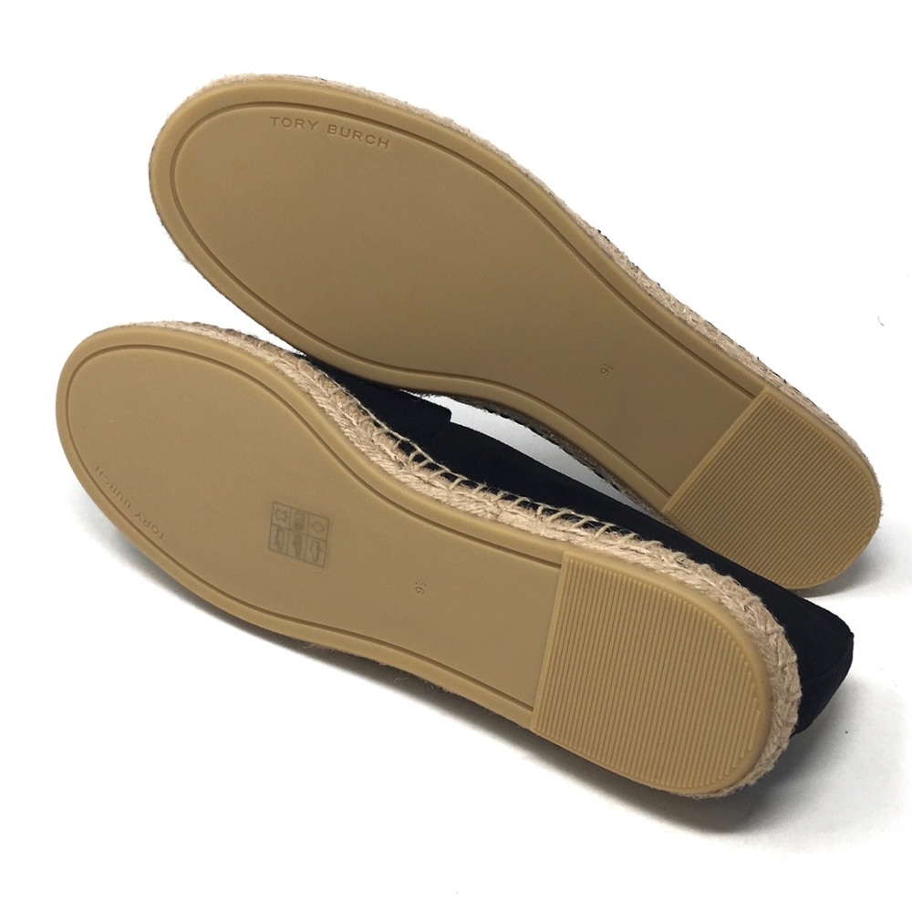 Tory Burch Embellished Espadrille Jewel Suede Perfect Black/Black Diamond - Picture 9 of 11